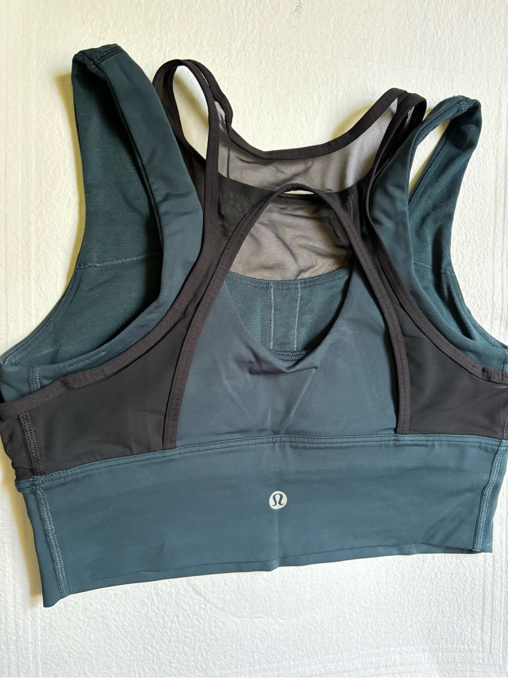 lululemon athletica Teal and Black Strappy Medium-Support Sports Bra US size 4